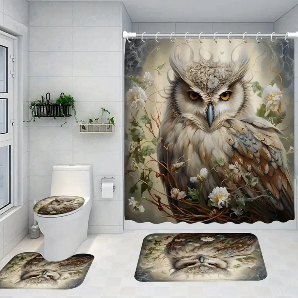 4pc Owl Bathroom Set NWT